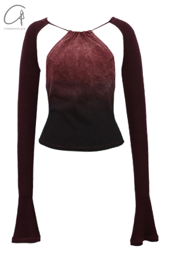 PengTai 24 Autumn and Winter Dyed Long Sleeve Top PT-PTW24A07-2-HJH